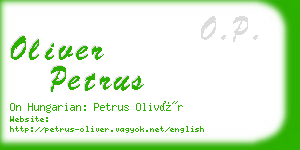 oliver petrus business card